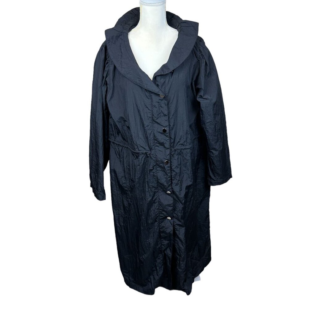 Opening Ceremony trench/rain jacket, size Large, long, nylon, buttons, weather